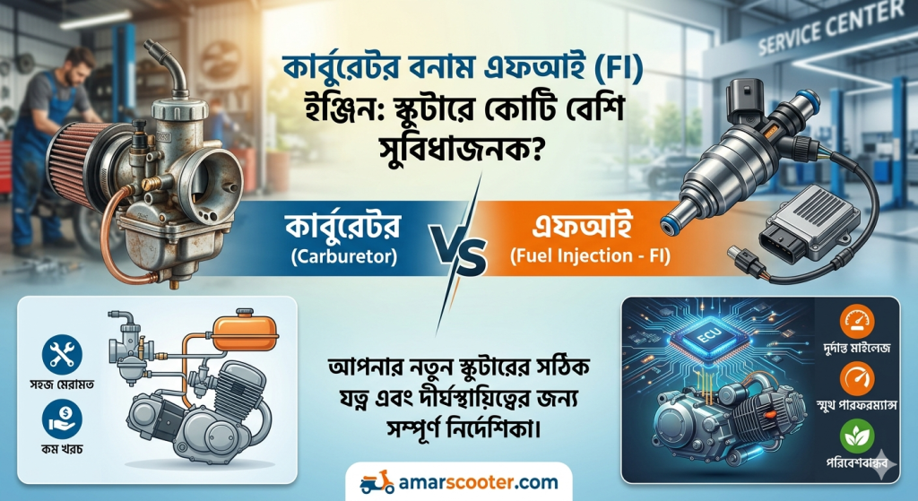 কার্বুরেটর বনাম এফআই (FI) ইঞ্জিন: স্কুটারে কোনটি বেশি সুবিধাজনক? কার্বুরেটর বনাম এফআই (fi) ইঞ্জিন
