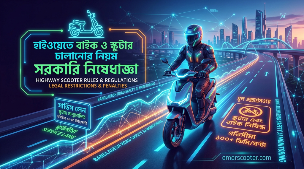 হাইওয়ে বা এক্সপ্রেসওয়েতে স্কুটার ও বাইক চালানোর নিয়ম ও সরকারি নিষেধাজ্ঞা সড়ক পরিবহন আইন ২০১৮ amarscooter