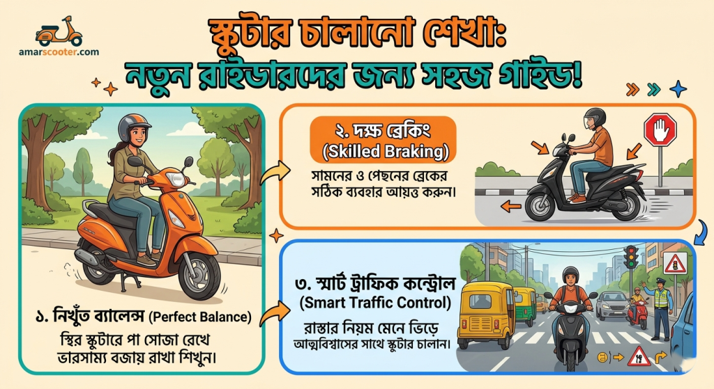 স্কুটার চালানো শেখা amarscooter.com